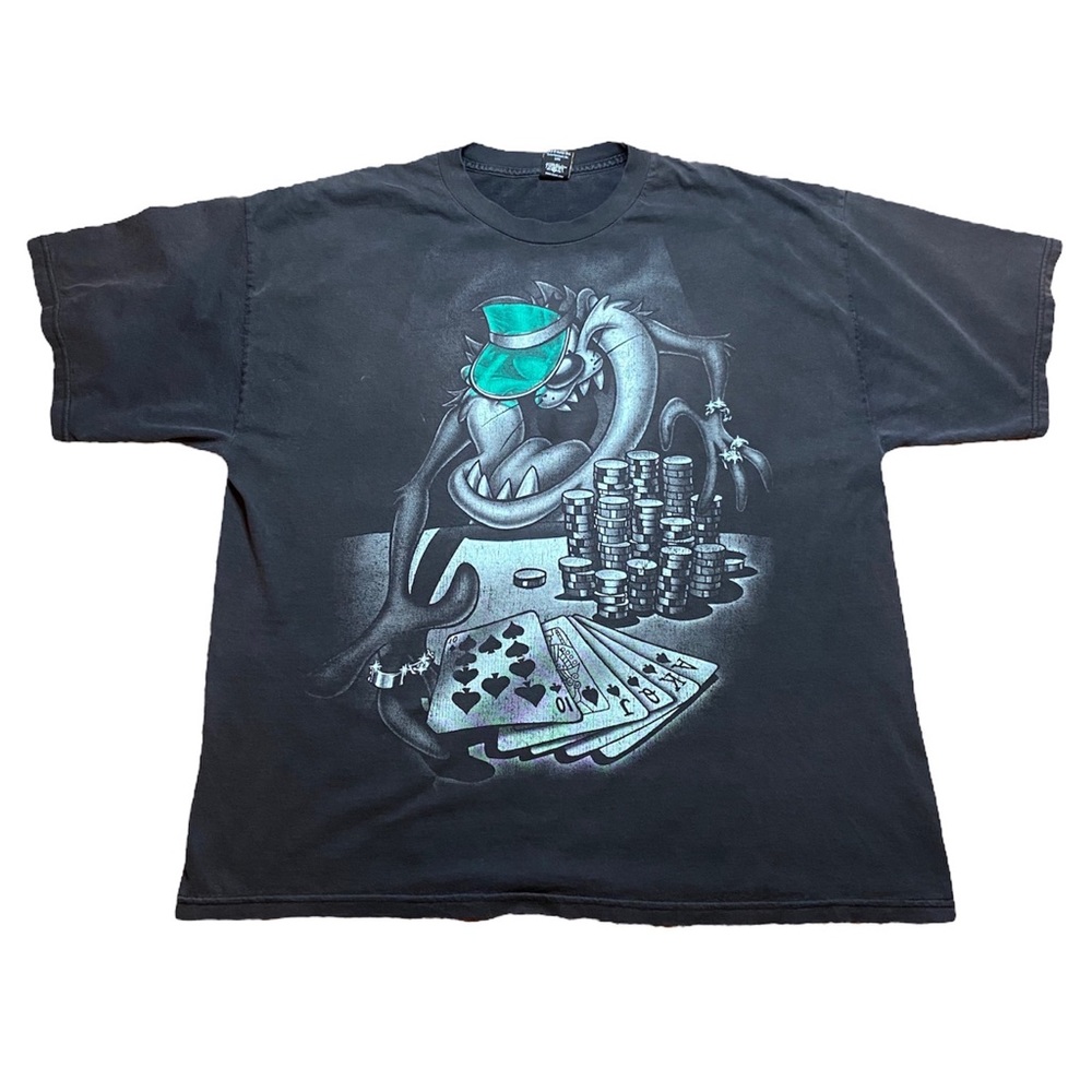 VINTAGE LOONEY TUNES X FIFTH SUN TAZ POKER DEALER RARE GRAIL 90s BIG FACE XXL.
